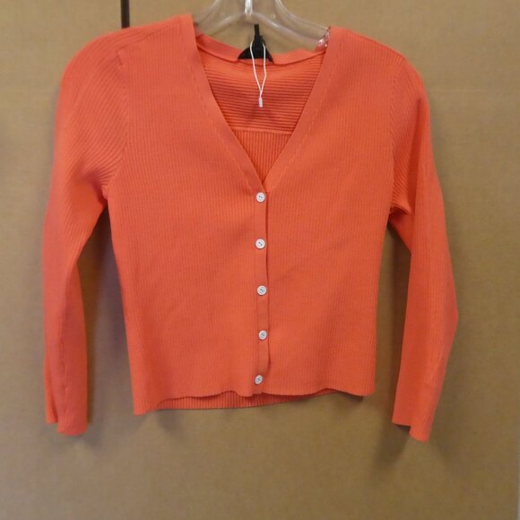 Rag & Bone Asher Vee Cardigan size  Small Petite (crop 3/4) Coral - Picture 1 of 12